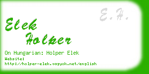 elek holper business card